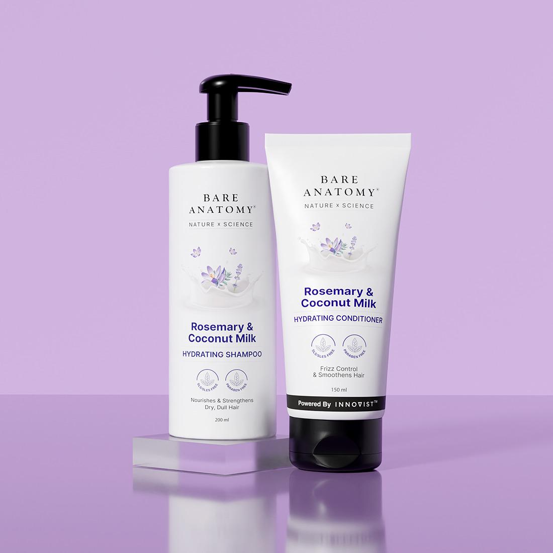 Bare Anatomy Rosemary & Coconut Milk Hydrating Shampoo & Conditioner Combo