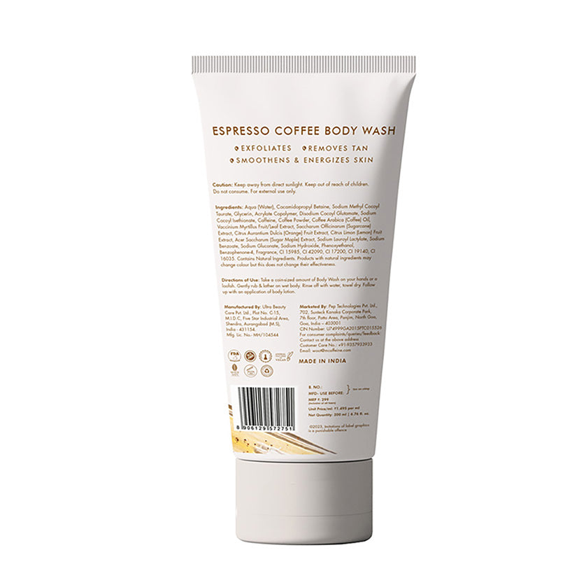 mCaffeine Espresso Coffee Body Wash - 200 ml