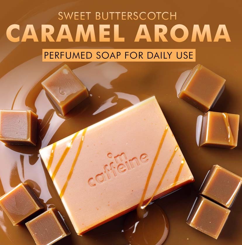 mCaffeine Caramel Crunch Exfoliating Soap (Pack of 3)
