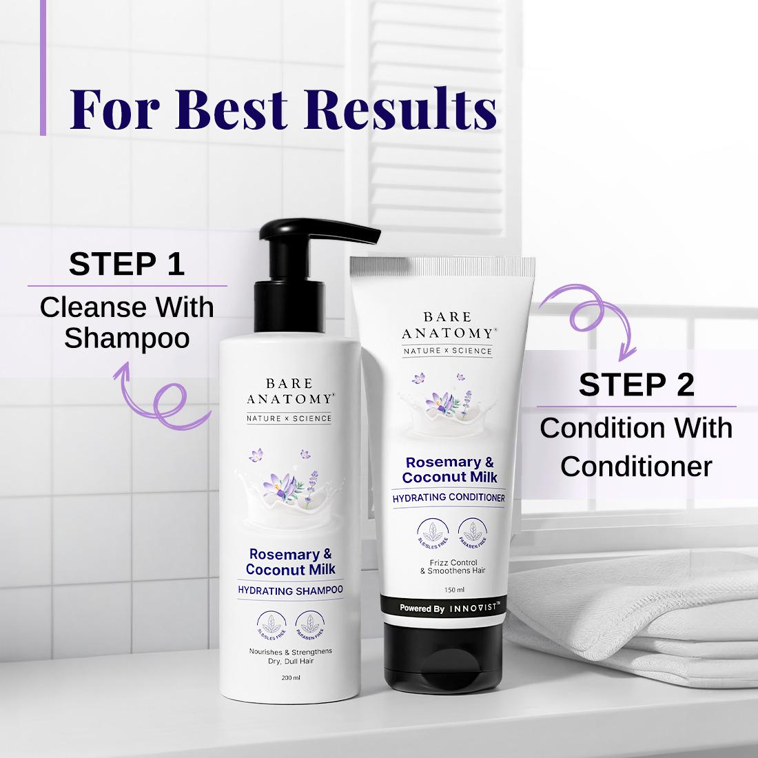 Bare Anatomy Rosemary & Coconut Milk Hydrating Shampoo & Conditioner Combo