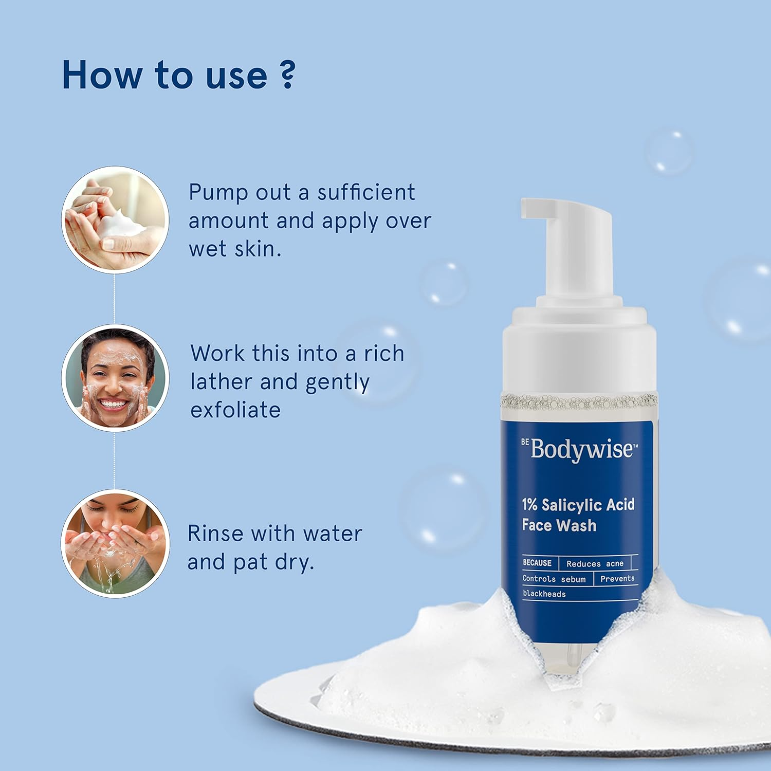 Be Bodywise 1% Salicylic Acid Face Wash (Foam-Based)