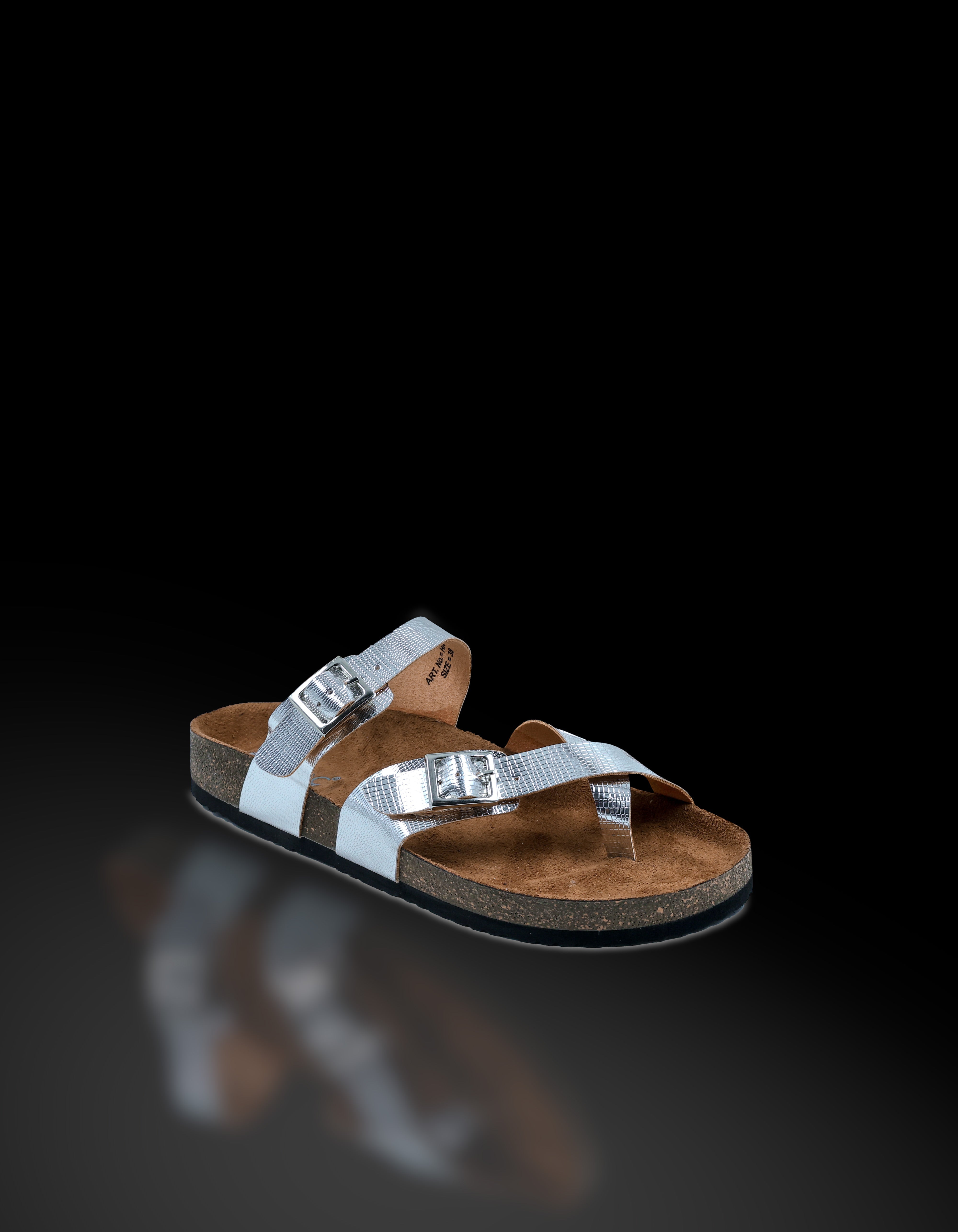 LYDC London - Silver L Grain Sandals for Women - Soho - Silver-L-Grain
