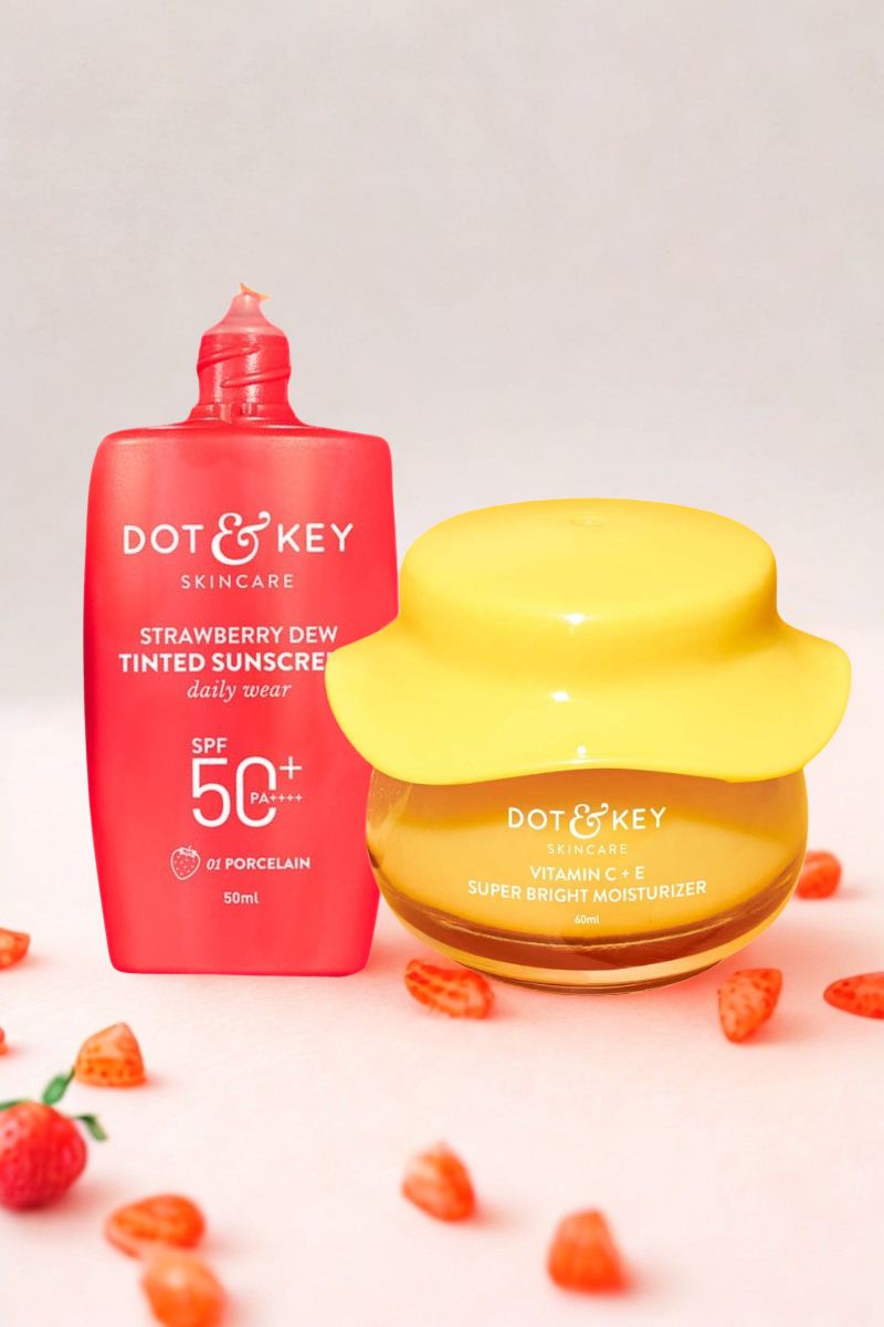 Dot & Key Strawberry Dew Tinted Sunscreen 01 Porcelain + Vitamin C + E Moisturizer