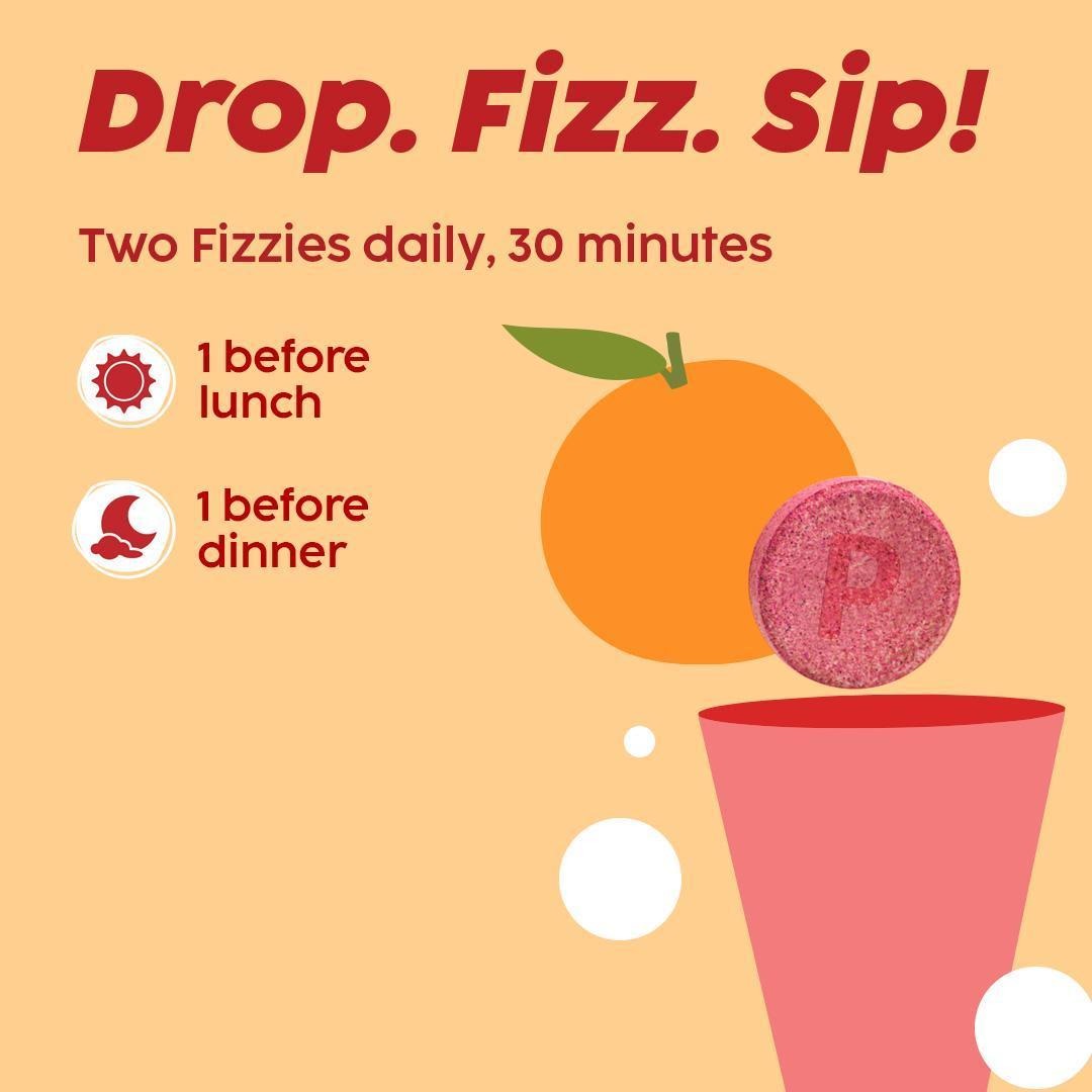 Plix ACV Effervescent Tablets - 15 (Orange Squeeze, Pack of 4)