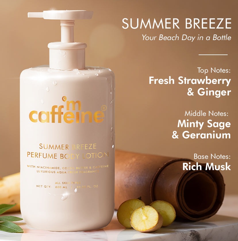 mCaffeine Summer Breeze Perfume Body Lotion - 600ml