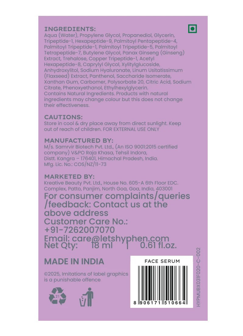 Hyphen 10% Peptide with 2% Copper Peptide Face Serum - 18 ml