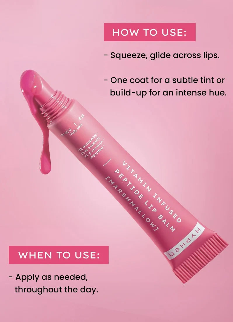 Hyphen Vitamin-Infused Peptide Tinted Lip Balm - Marshmallow - 10g