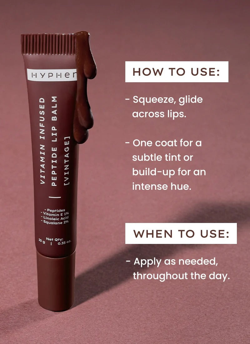 Hyphen Vitamin-Infused Peptide Tinted Lip Balm - Vintage - 10g
