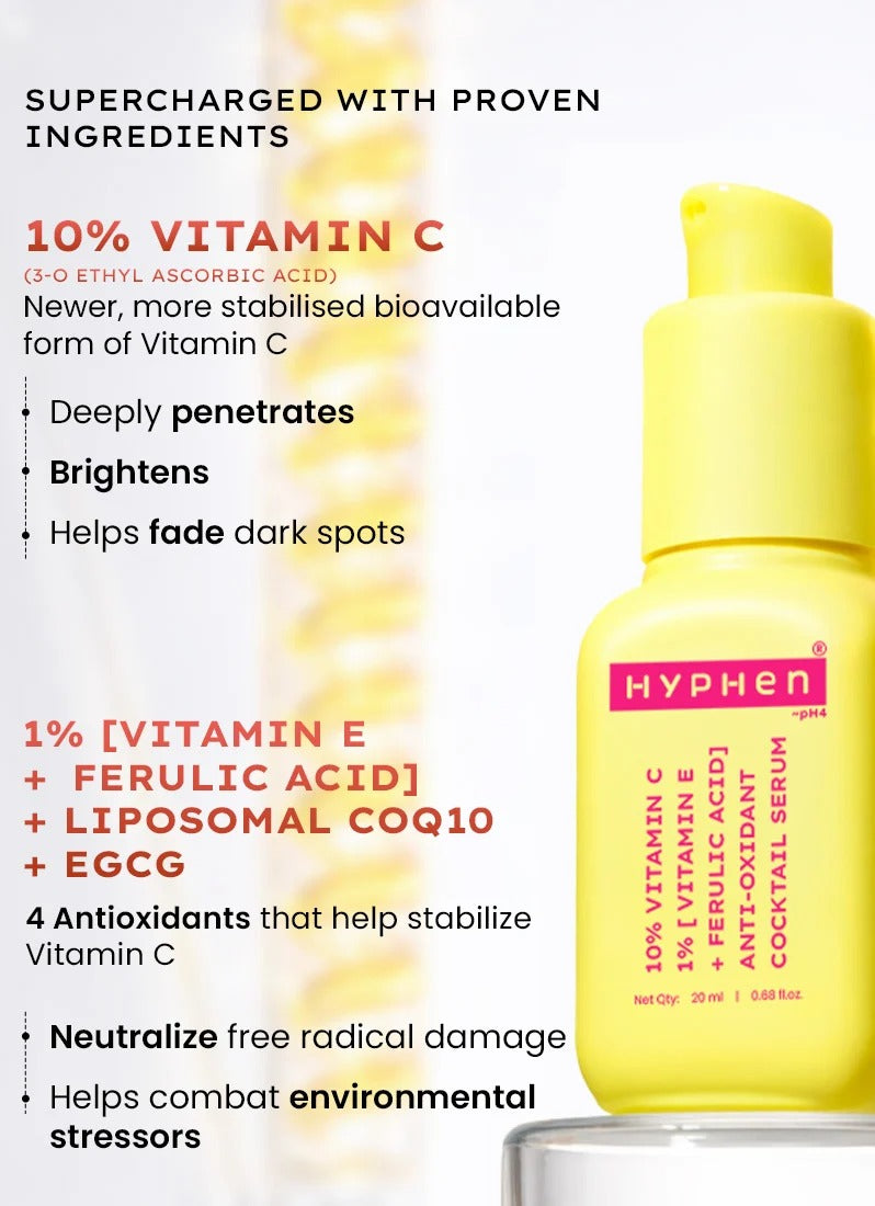 Hyphen 10% Vit C Serum with 1% Vit E & Ferulic Acid - 20ml