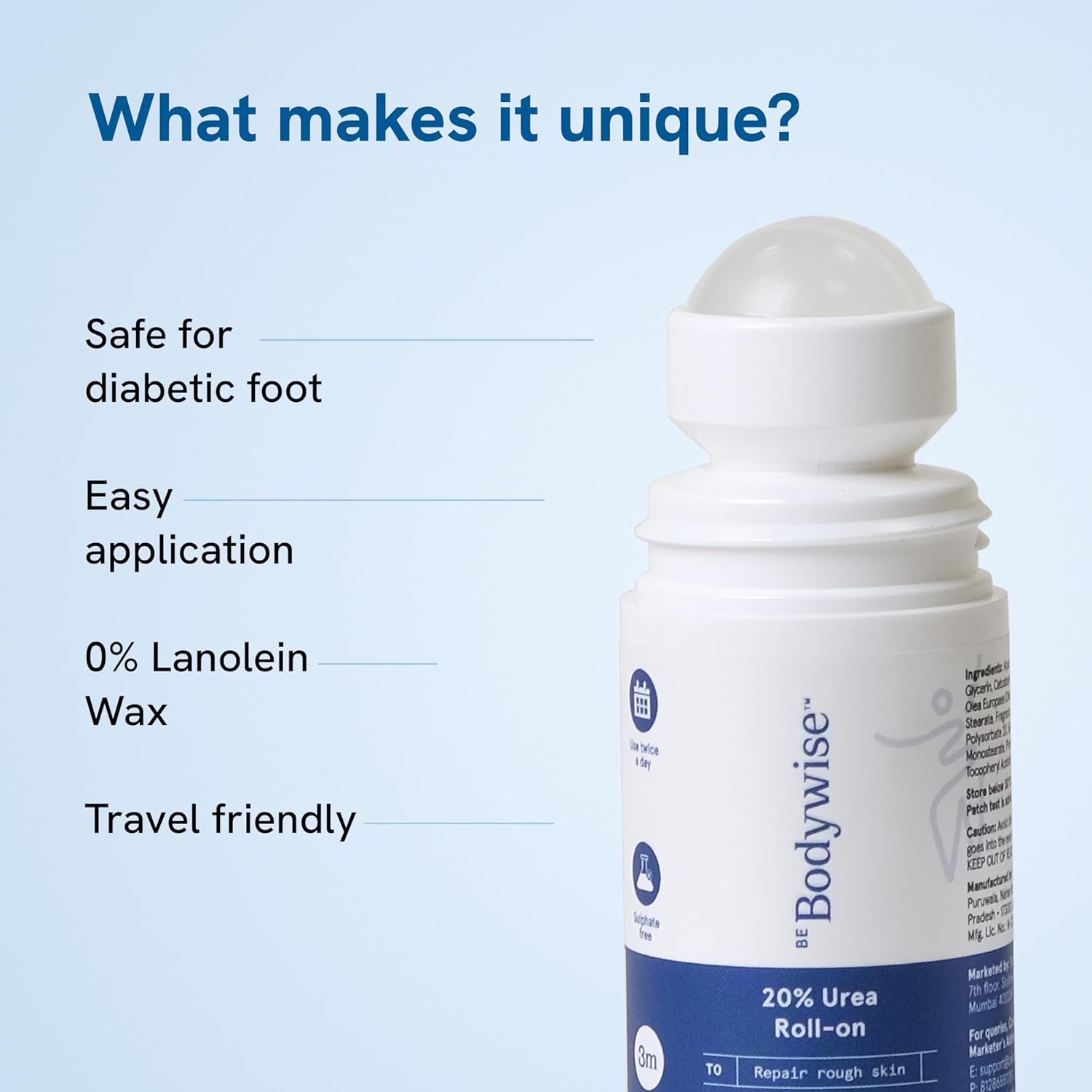 Be Bodywise 20% Urea Foot and Heel Roll On