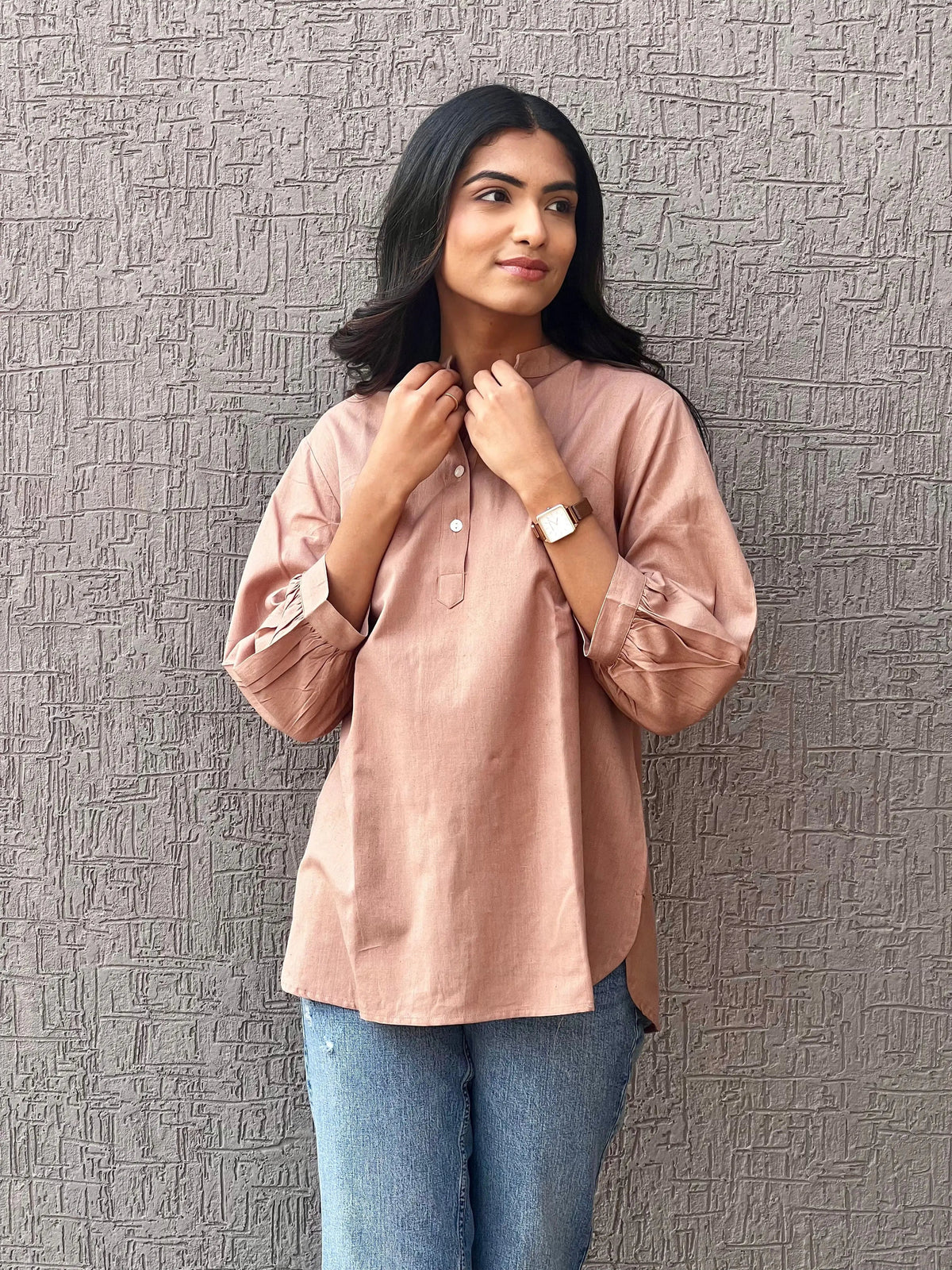 Sugnaa Short Linen Kurta