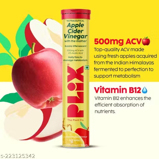 Plix ACV Effervescent Tablets - 15 (Lemon Masala, Pack of 4)