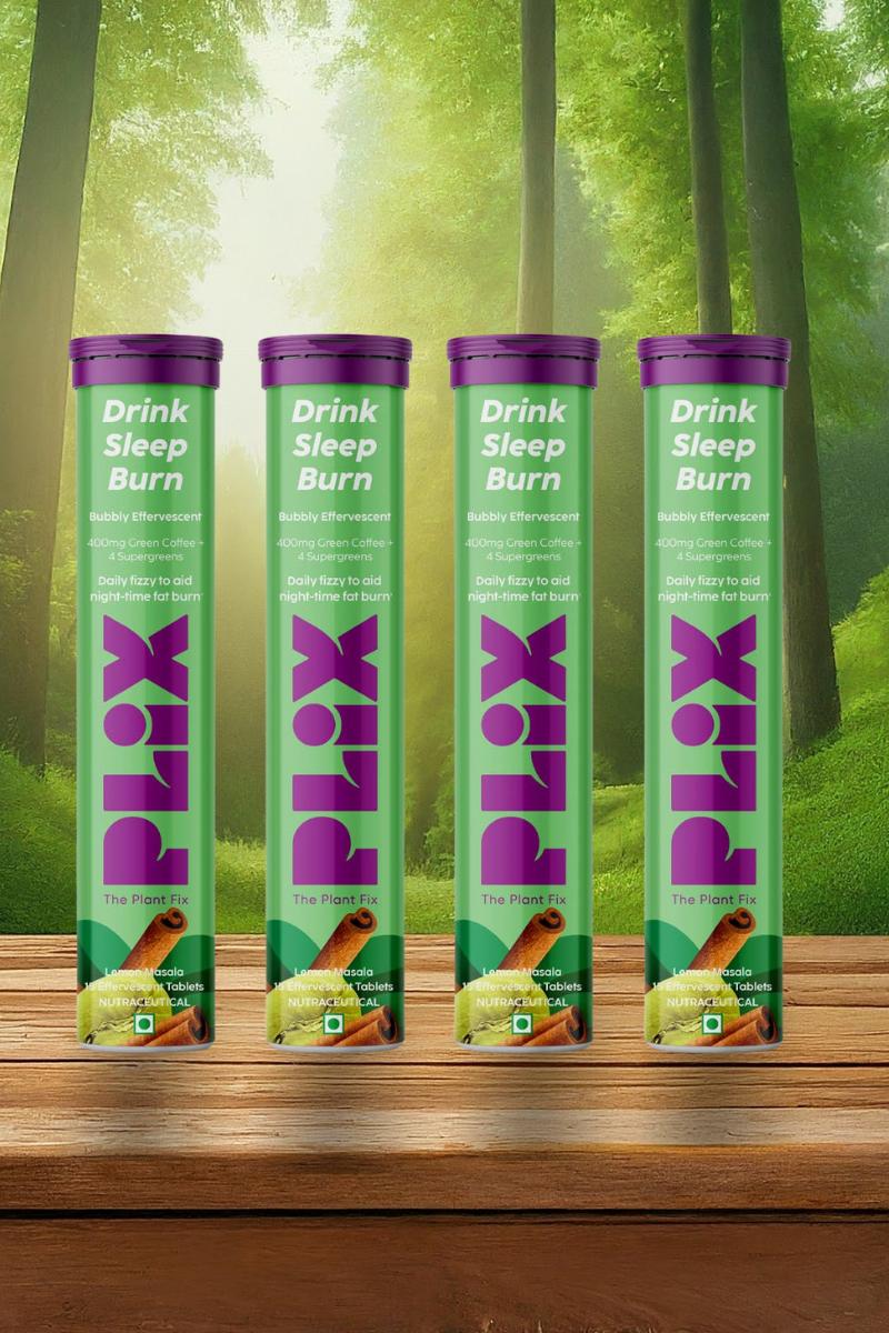 Plix Green Coffee Bean Tablets - 15 (Lemon Twist, Pack of 4)