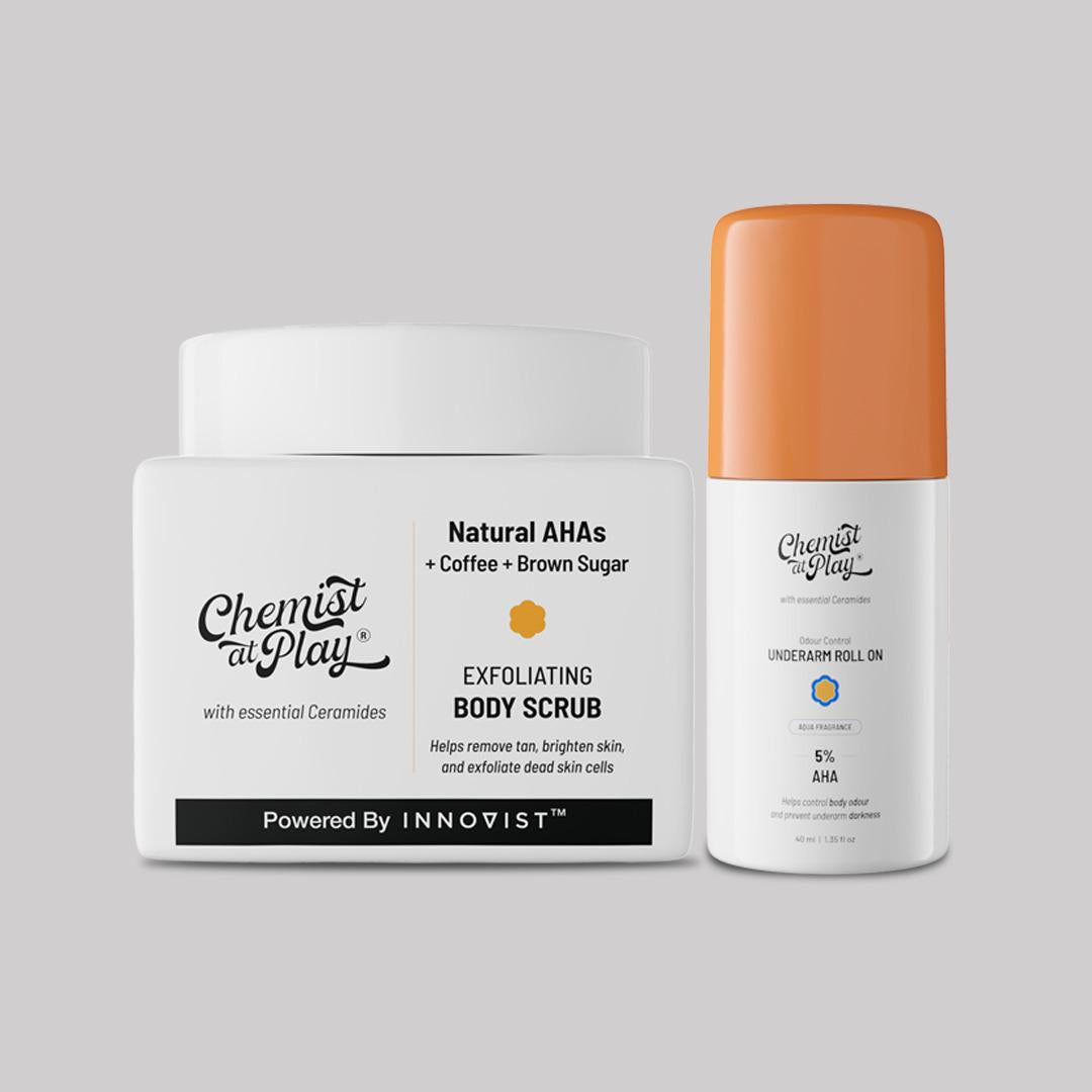 Chemist at Play Exfoliating Body Scrub & Roll On With AHA & Coffee