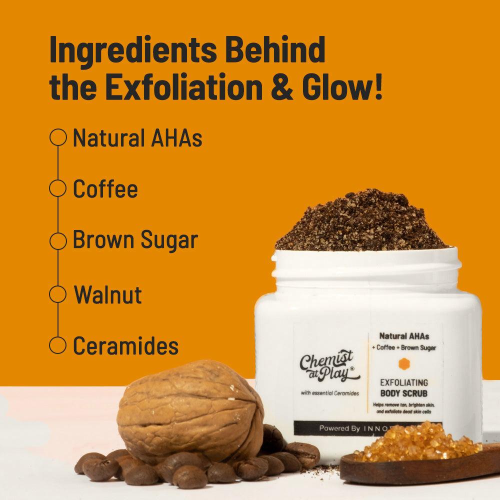 Chemist at Play Exfoliating Body Scrub & Roll On With AHA & Coffee