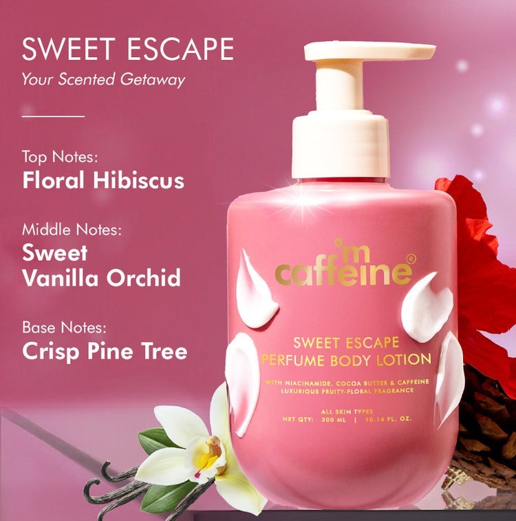mCaffeine De-Tan Body Wash + Perfume Body Lotion + De-Tan Body Scrub (combo)