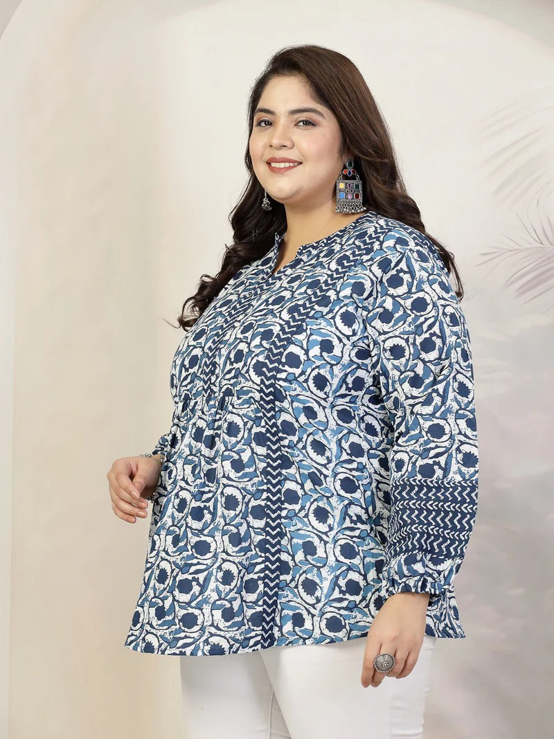 Stylum Plus Size Women Floral Printed Cotton Top
