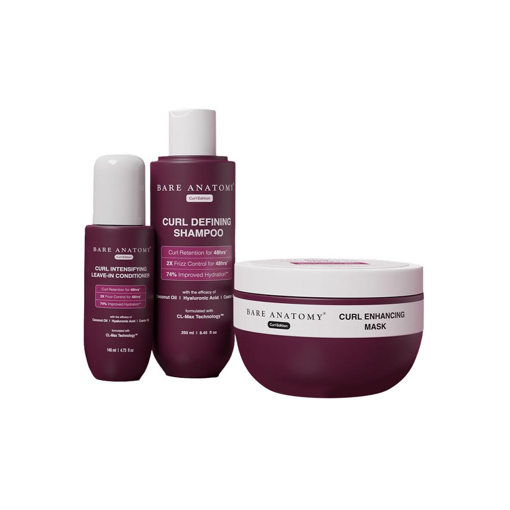Bare Anatomy Curl Defining Kit - Shampoo Hair Mask & Gel