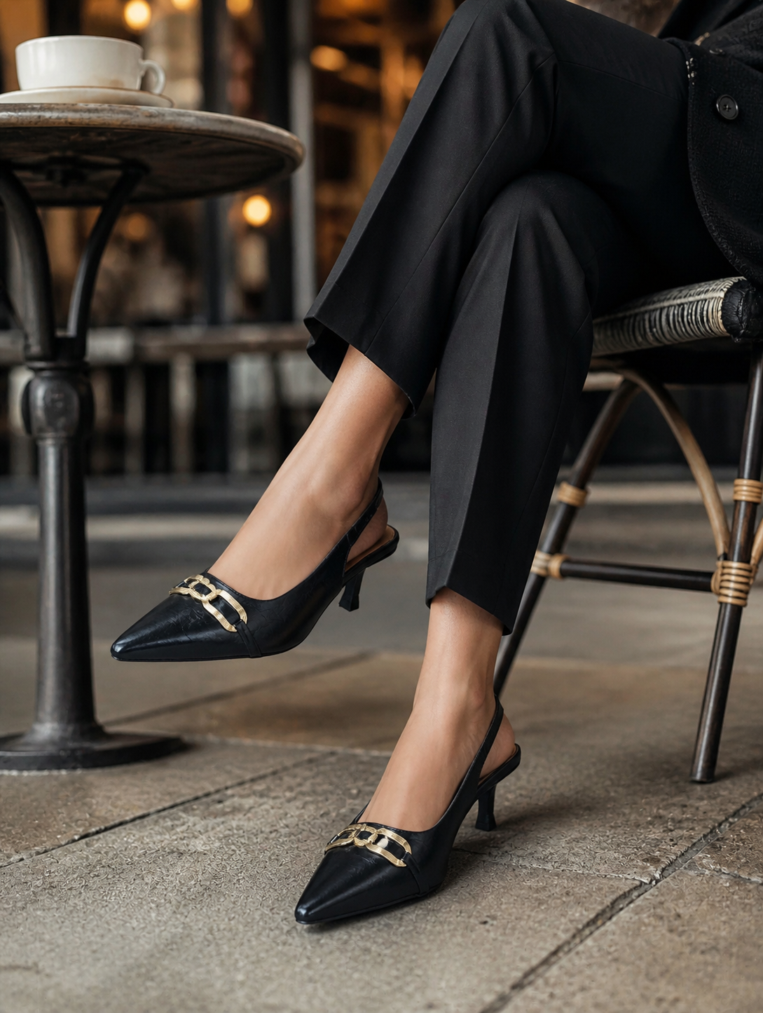 Sandal Stories Buckle Slingback Heels - 2.5 Inches