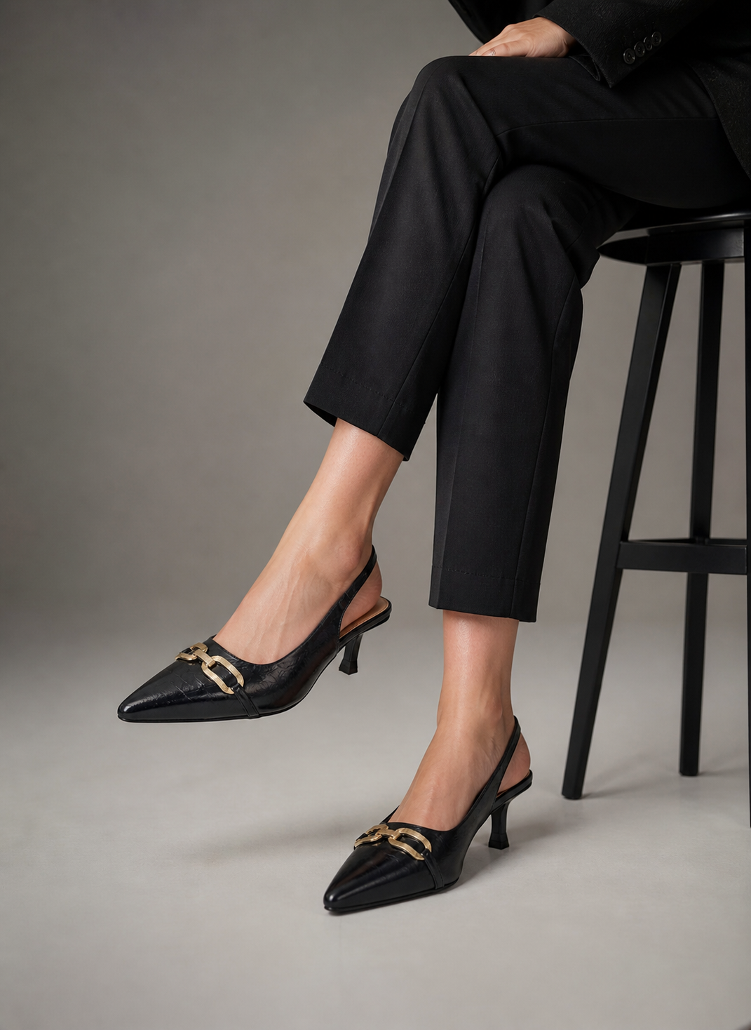 Sandal Stories Buckle Slingback Heels - 2.5 Inches
