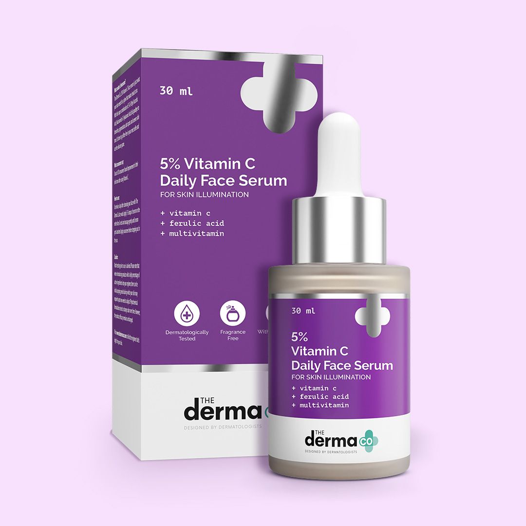 Derma Co 5% Vitamin C Daily Face Serum with Ferulic Acid & Multivitamin - 30ml