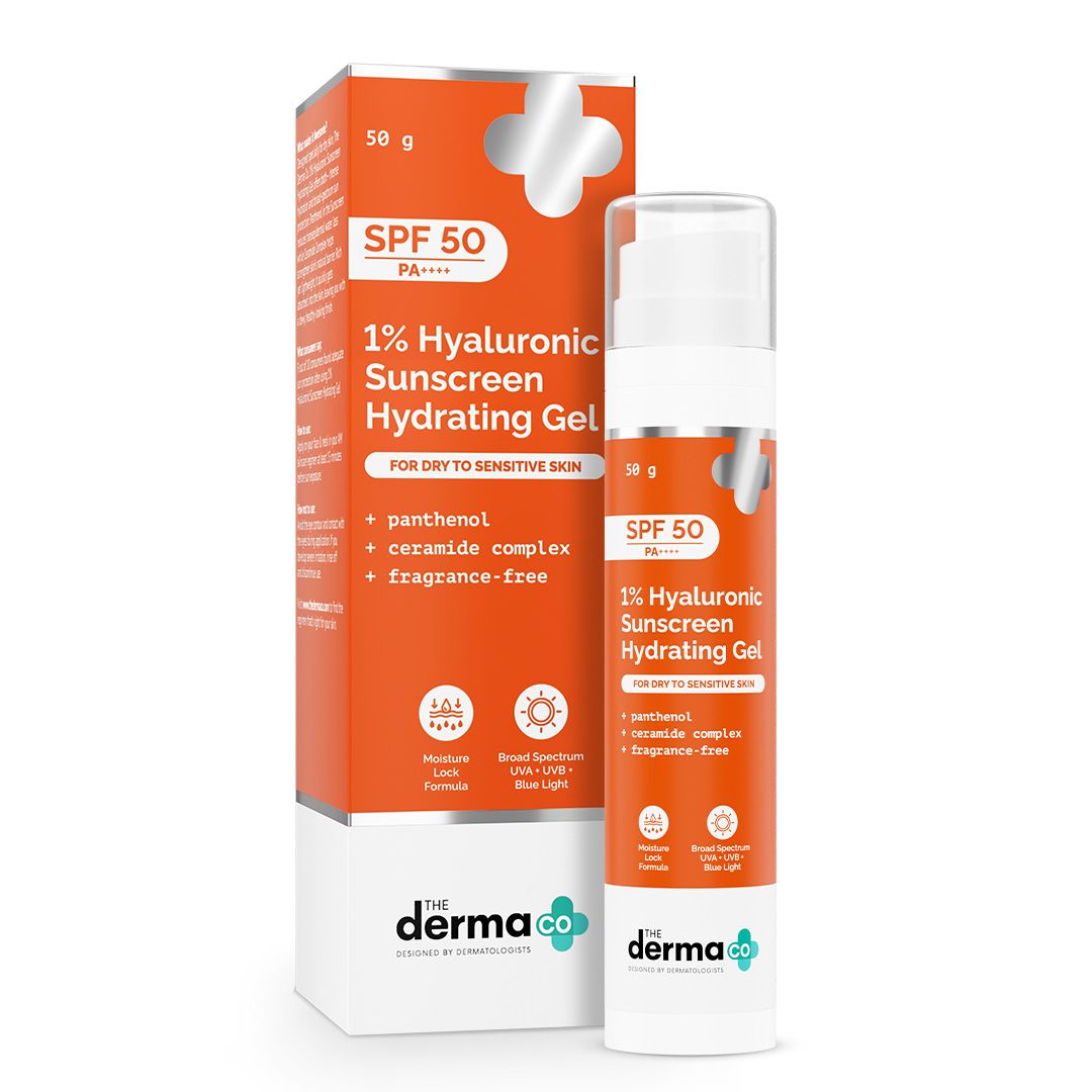 Derma Co 1% Hyaluronic Sunscreen Hydrating Gel In Vivo Tested with SPF 50 PA++++