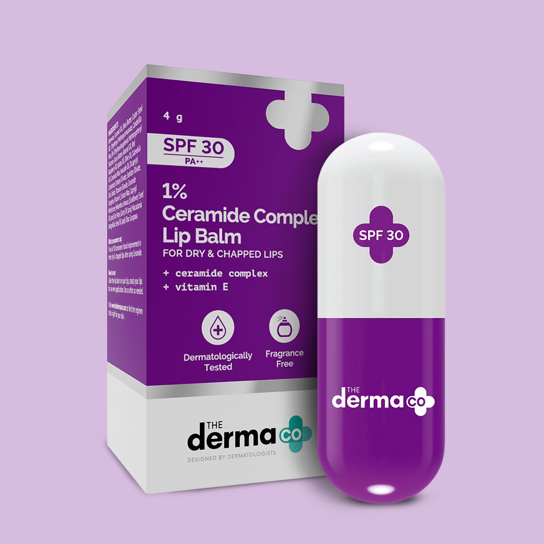 Derma Co 1% Ceramide Complex Lip Balm with Ceramides & Vitamin E, SPF 30 PA++