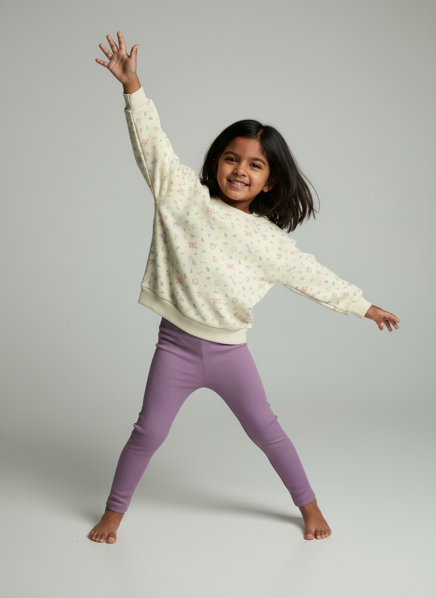 Urbanrac Sweatshirt Set - Pretty Floral Print with Leggings