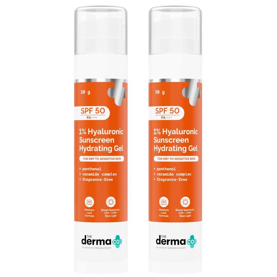 Derma Co 1% Hyaluronic Sunscreen Hydrating Gel In Vivo Tested with SPF 50 PA++++