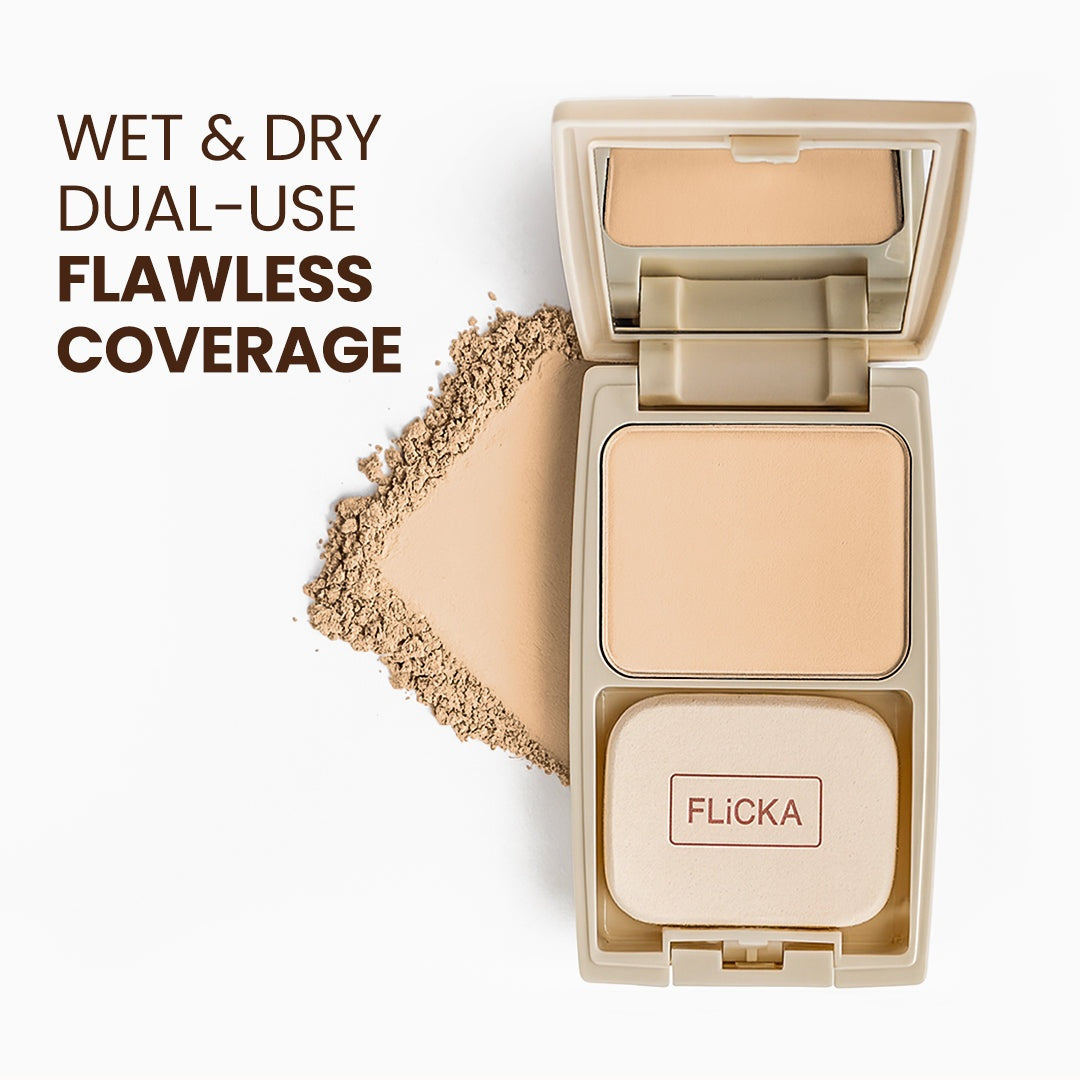 Flicka Cosmetics 02Beige - Dap & Dance - Pressed Powder