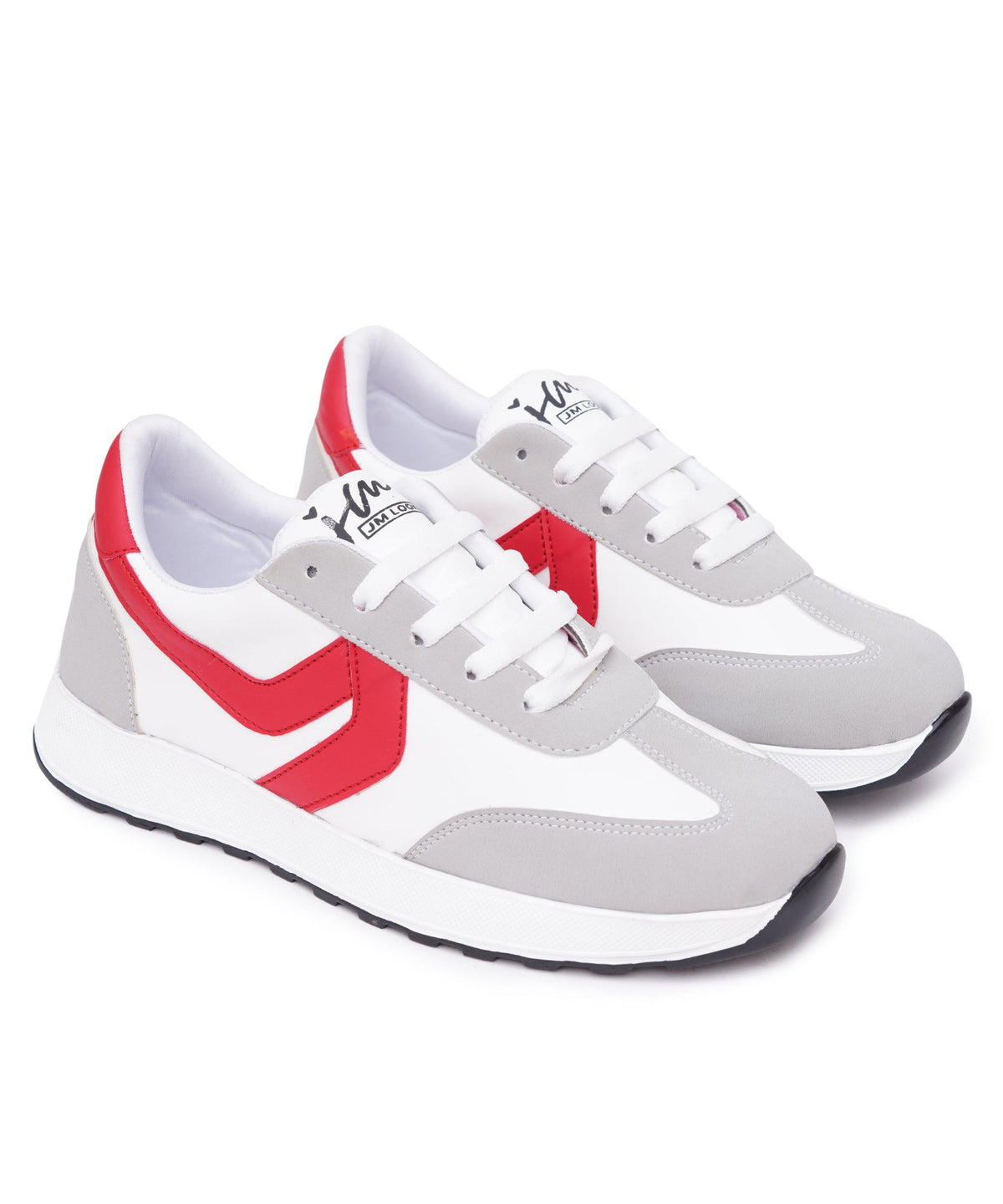 JM Looks Women’s Casual Lace-Up Sneakers with Contrast Panels