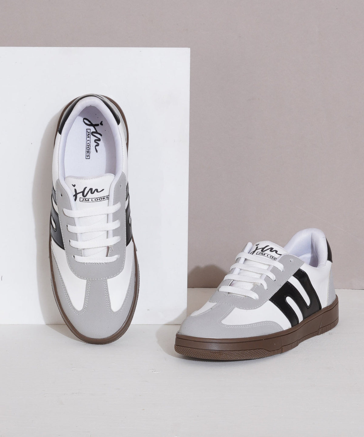 JM Looks Casual Sneakers for Women, Trendy Lace-Up Shoes with Premium Finish