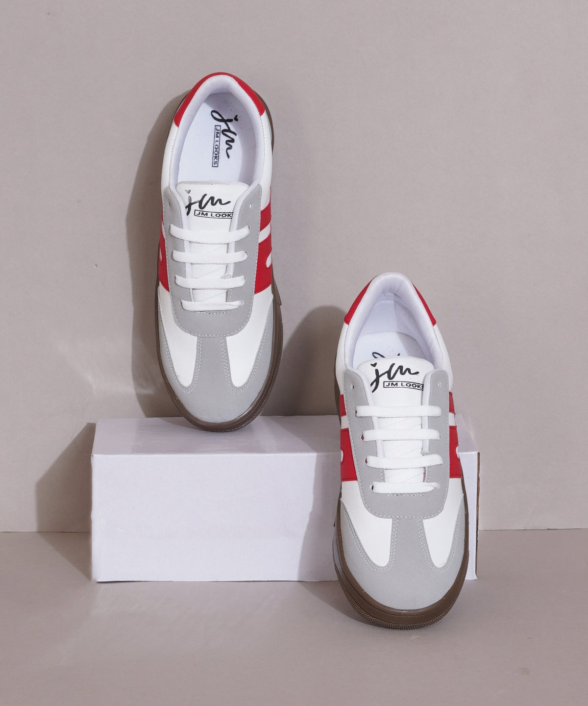 JM Looks Casual Sneakers for Women, Trendy Lace-Up Shoes with Premium Finish