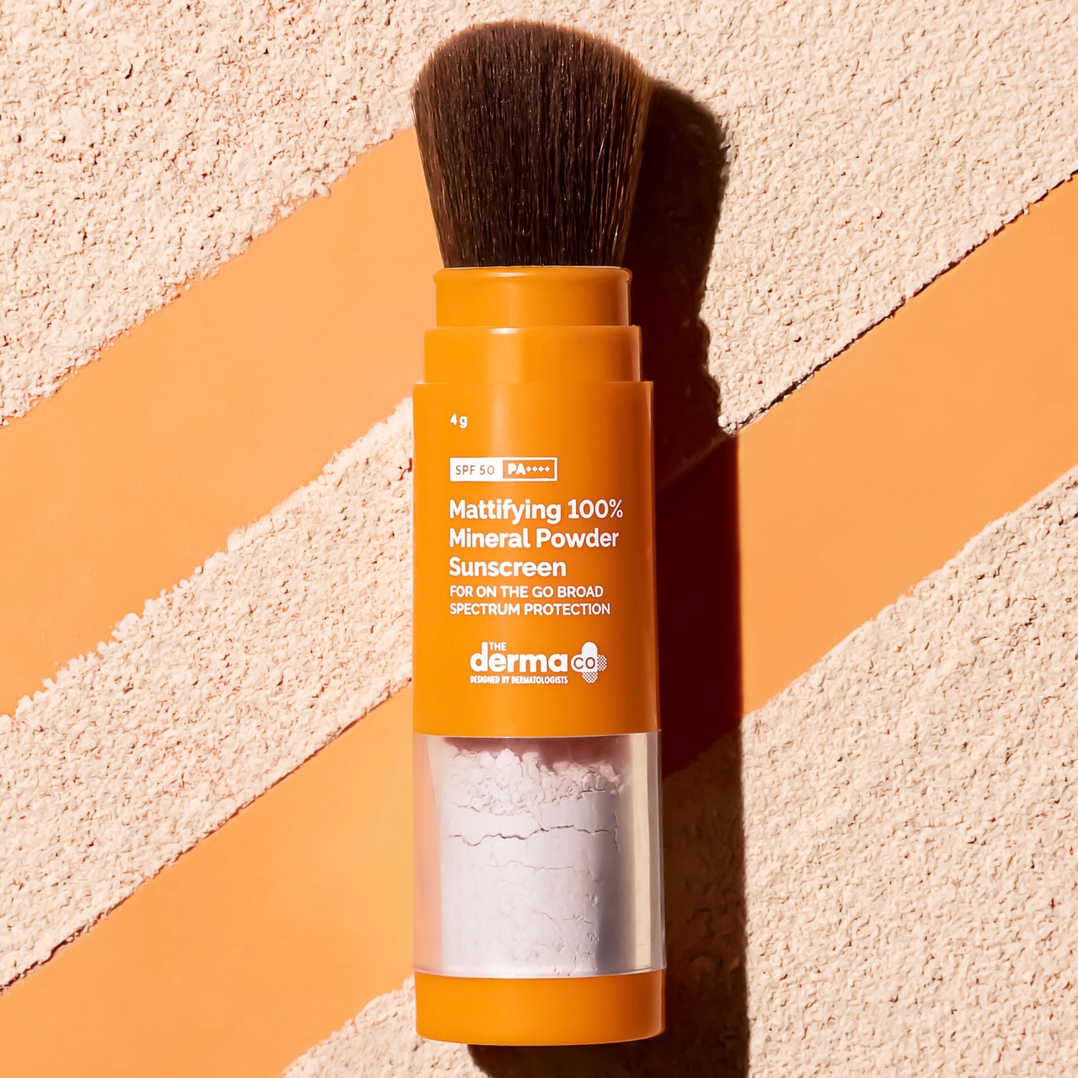 Derma Co Mattifying 100% Mineral Powder Sunscreen with SPF 50 For On The Go Broad Spectrum Protection - 4g