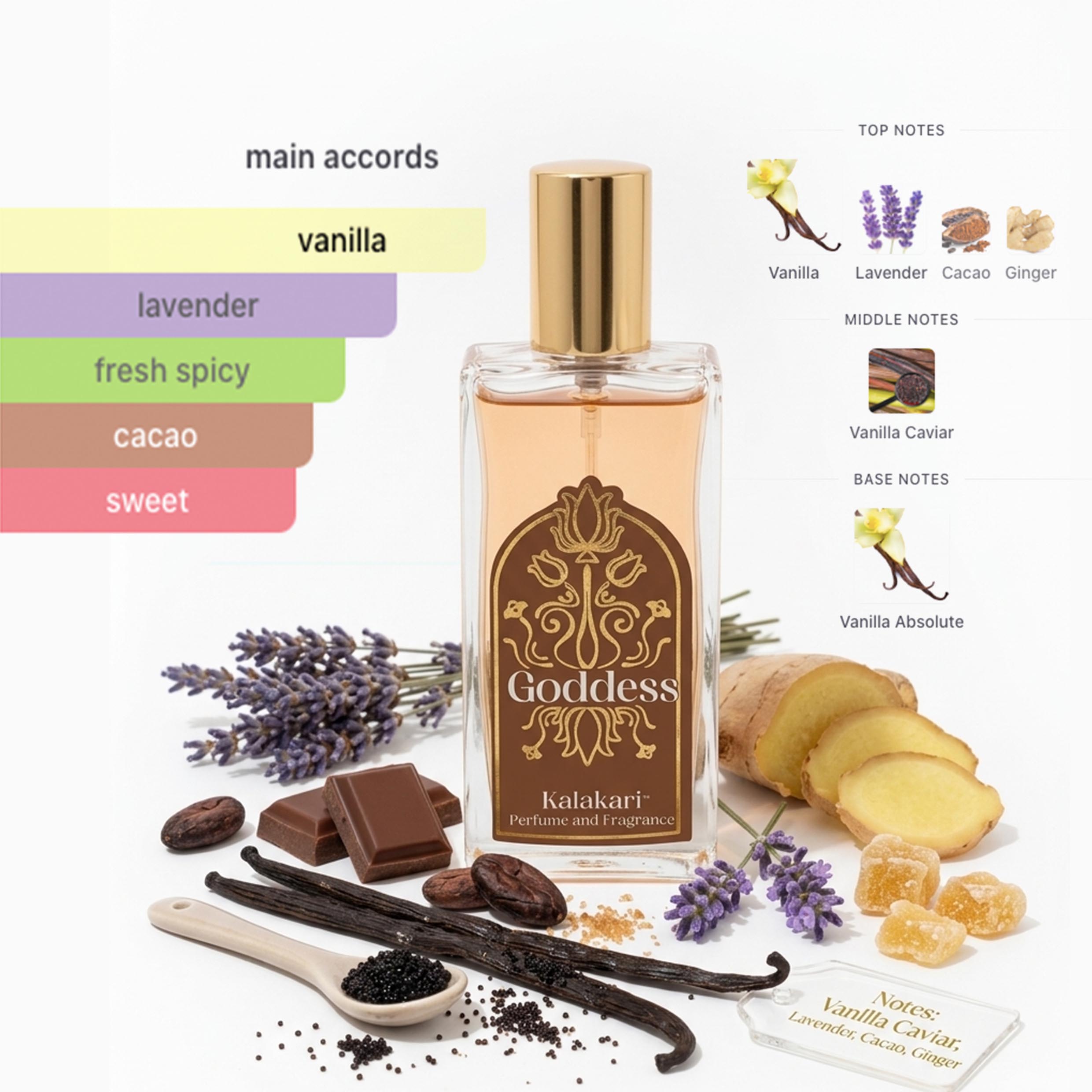 Kalakari Goddess Perfume – Long Lasting Unisex Fragrance | Vanilla Floral Scent - 50ml