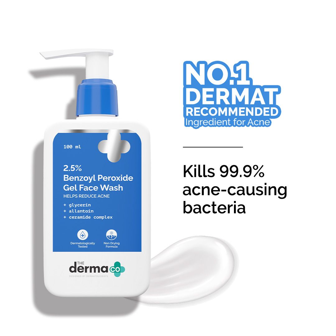 Derma Co 2.5% Benzoyl Peroxide Gel Face Wash with Glycerin & Allantoin