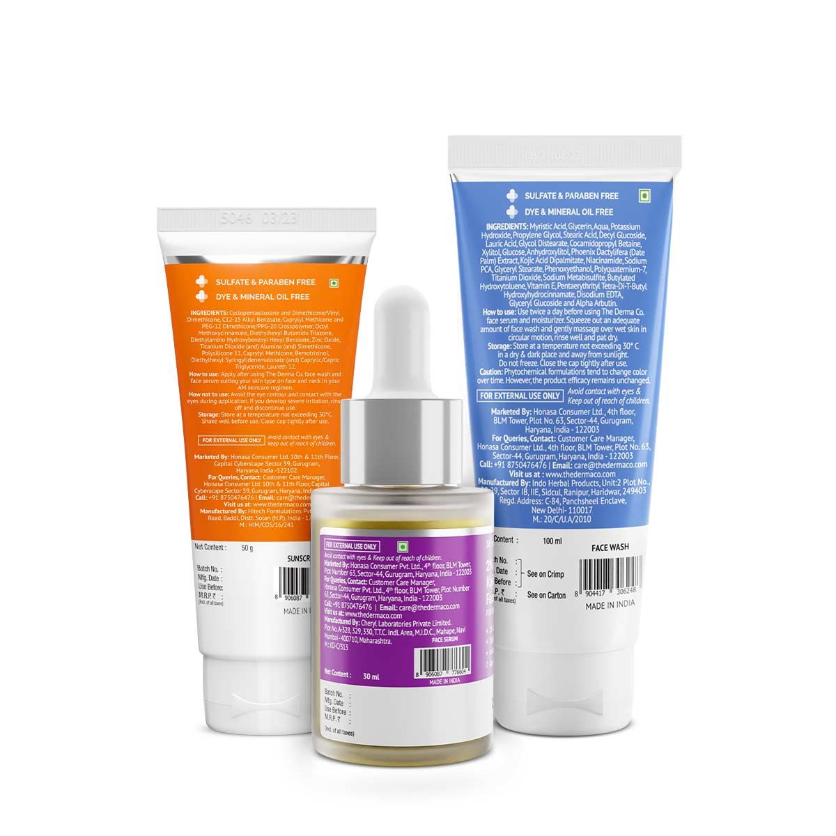 Derma Co Pigmentation & Dark Spot Corrector Kit (1% Kojic Acid Face Wash + 2% Kojic Acid Face Serum + Ultra Matte Sunscreen Gel)