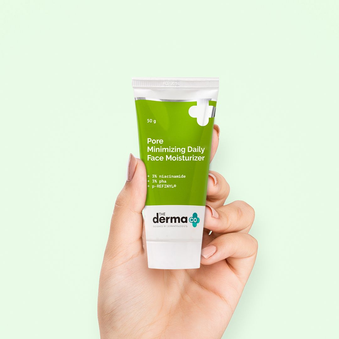 Derma Co Pore Minimizing Daily Face Moisturizer with 3% Niacinamide, 3% PHA & p-REFINYL® - 50g