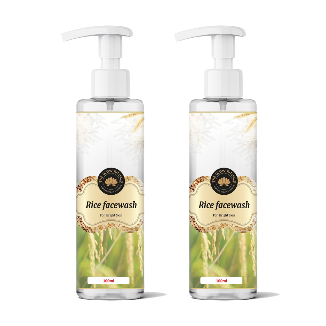 The glow rituals Rice Face Wash For Bright Skin - 100ml (Pack Of 2)