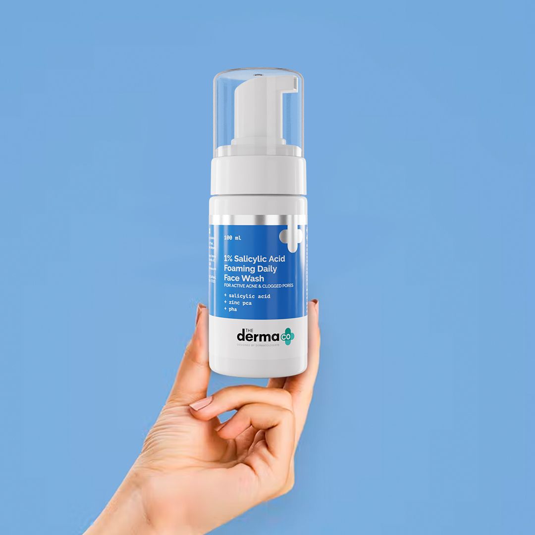 Derma Co 1% Salicylic Acid Foaming Daily Face Wash with Salicylic Acid, Zinc PCA & PHA - 100 ml