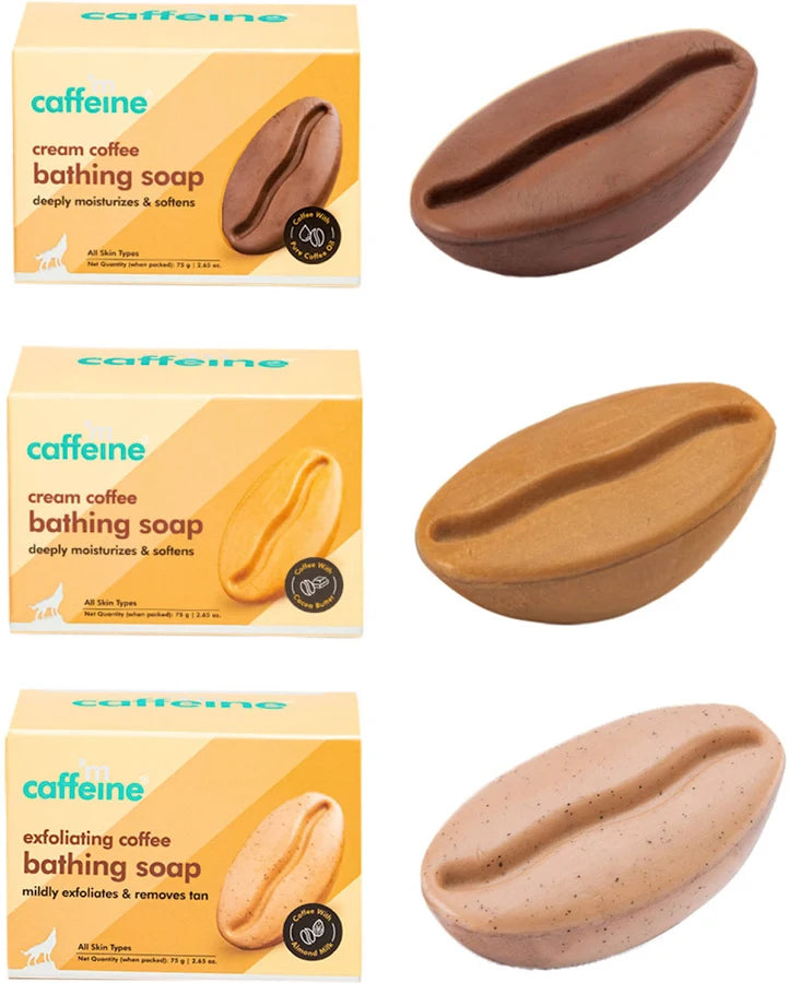 mCaffeine Exfoliating Coffee Bathing Soap Trio - 75 g x 3
