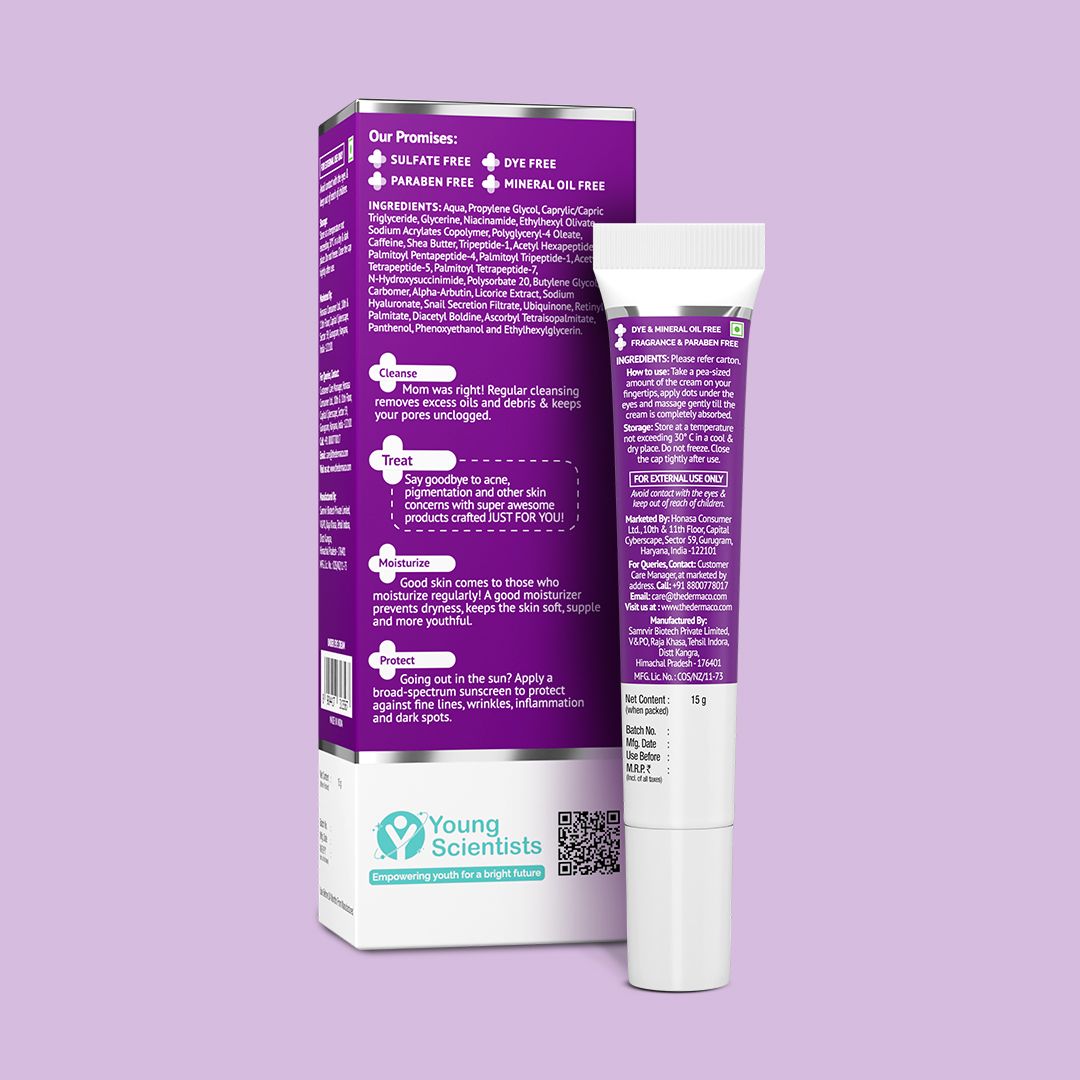 Derma Co Snail Peptide 96 Under Eye Repair Cream with Snail Mucin & Peptide Complex For Dark Circles & Puffiness - 15g