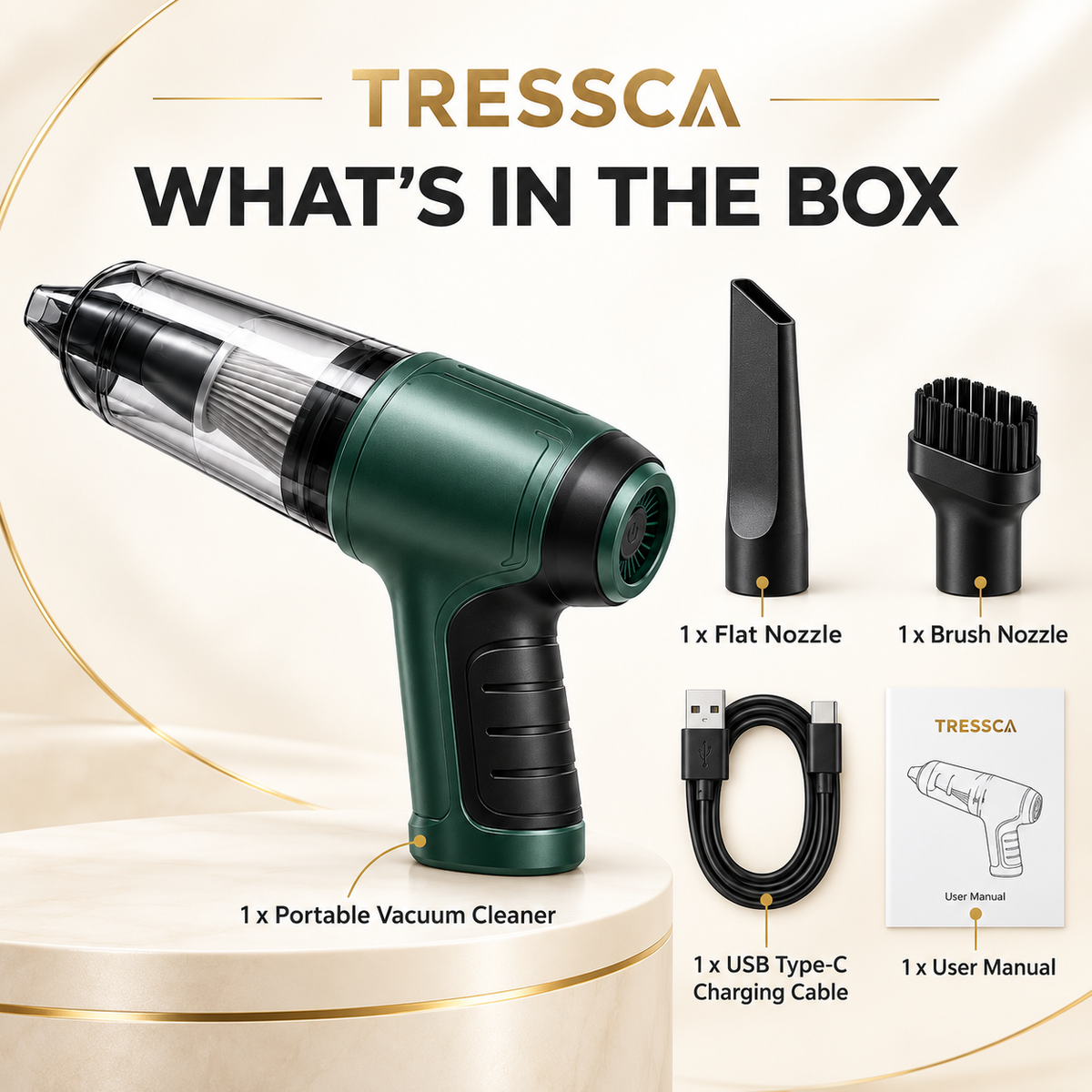 Tressca 4000Pa Cordless Handheld Vacuum Cleaner