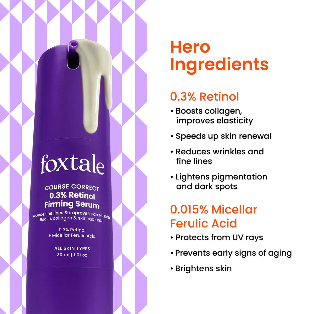 Foxtale 0.3% Retinol + Ferulic Acid Serum