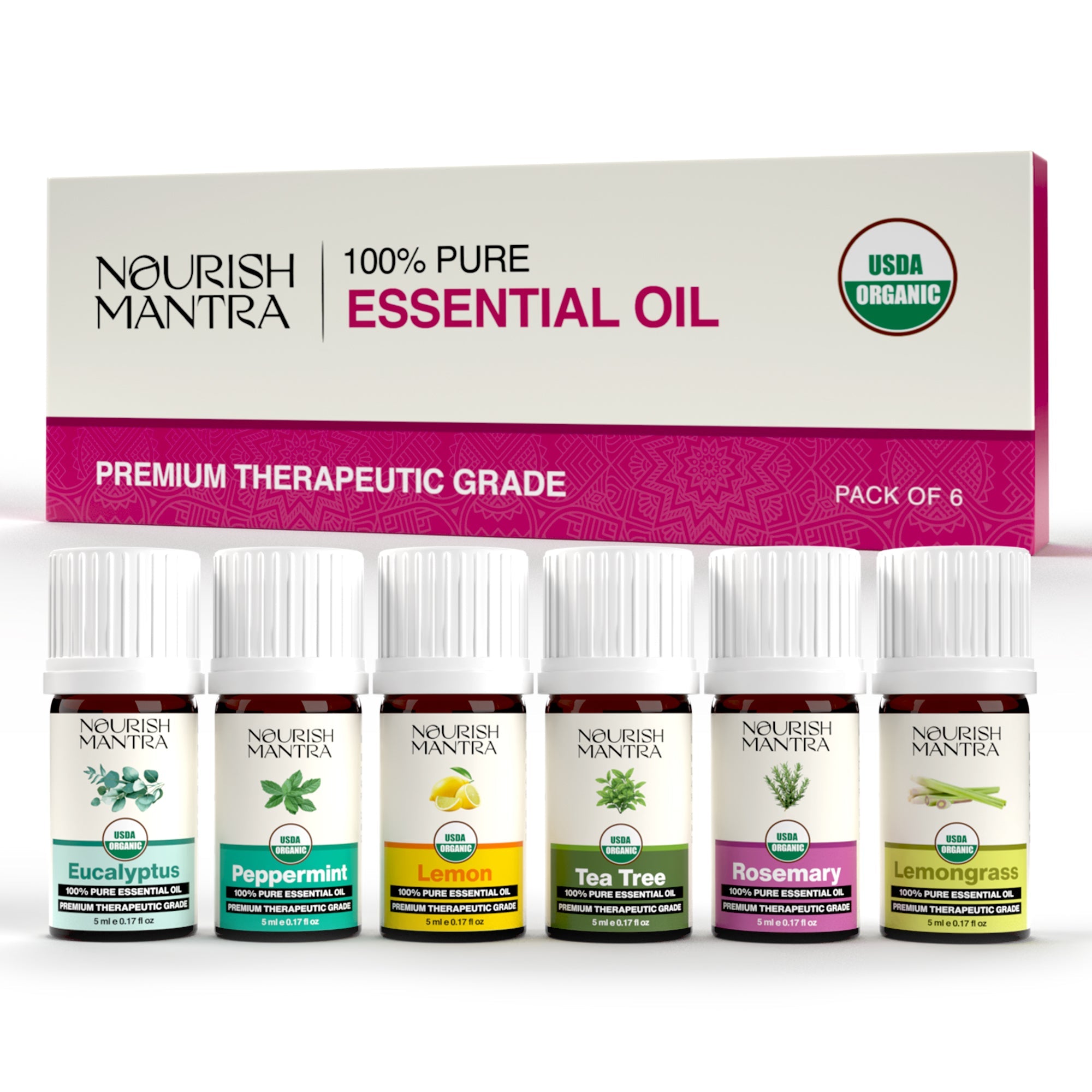 Nourish Mantra Pack of 6 Essential Oils
