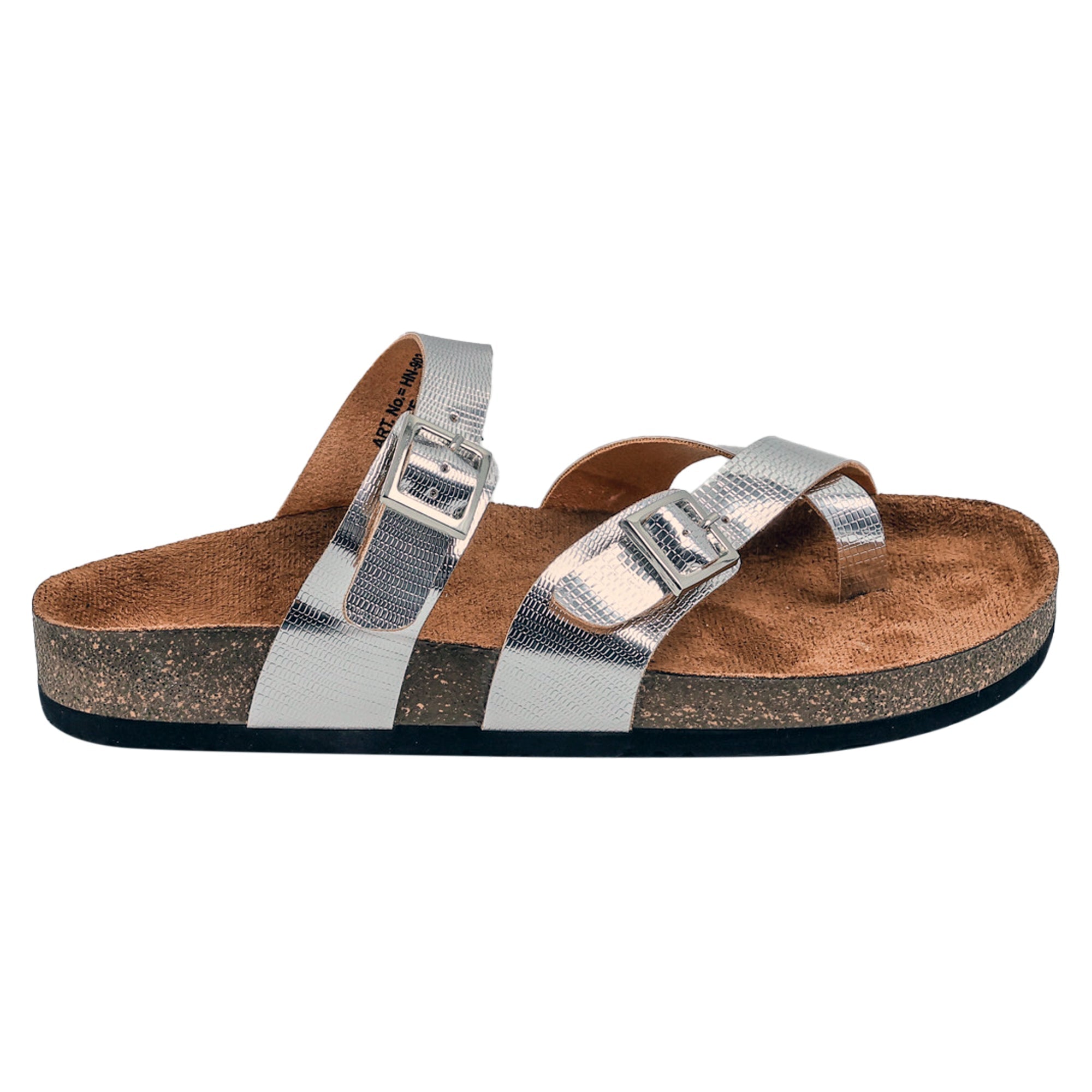 LYDC London - Silver L Grain Sandals for Women - Soho - Silver-L-Grain