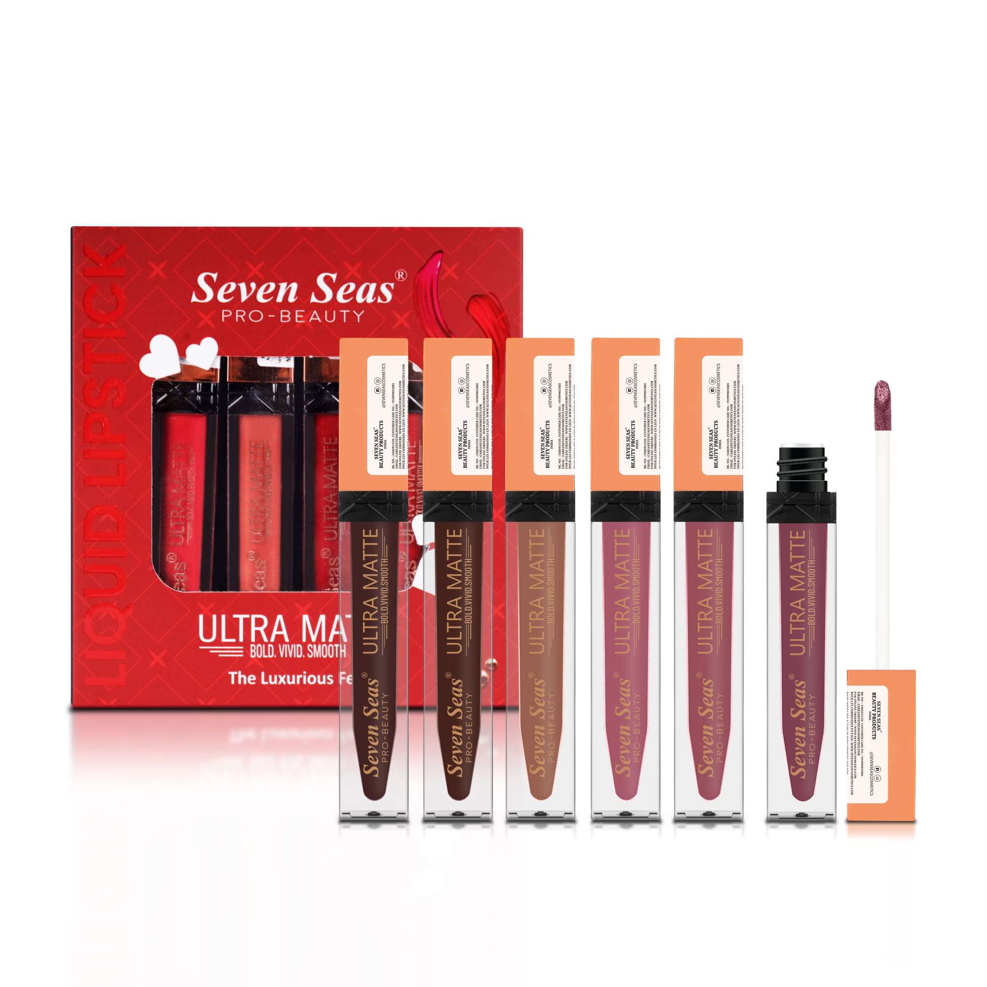 Seven Seas Shade-201-205-220-234-240-243 - Ultra Matte Liquid Lipstick for Women