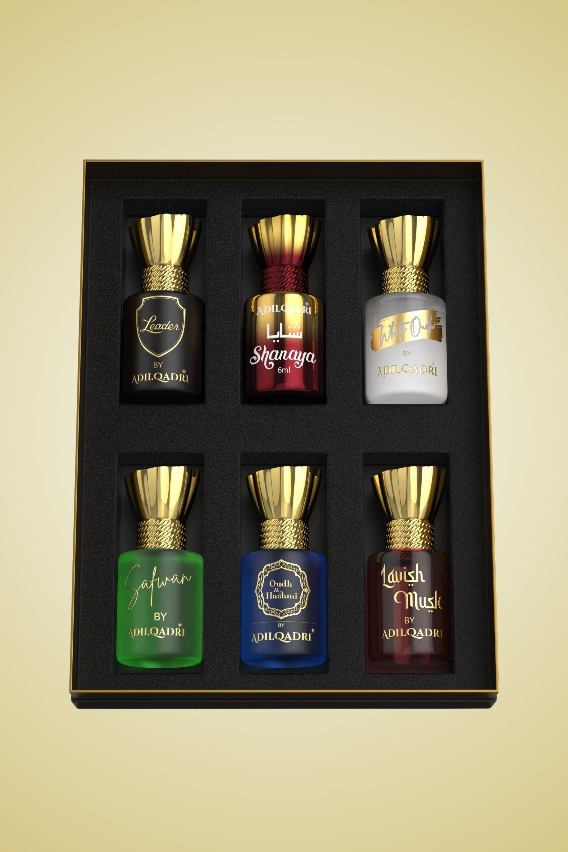 AdilQadri Assorted Luxury Attar Perfume Gift Set (6 × 5.5Ml)