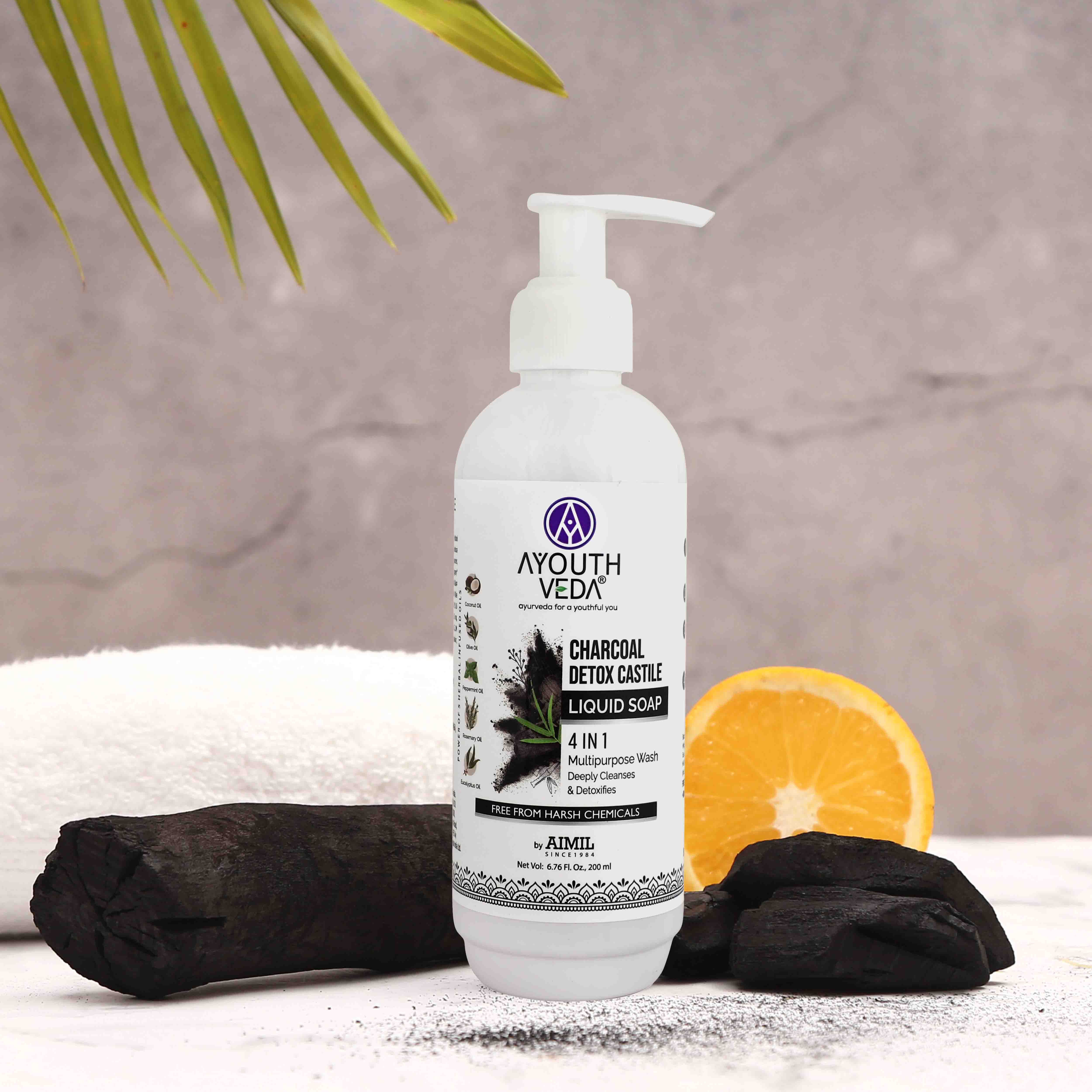 Ayouthveda Charcoal Detox Liquid Castile Soap