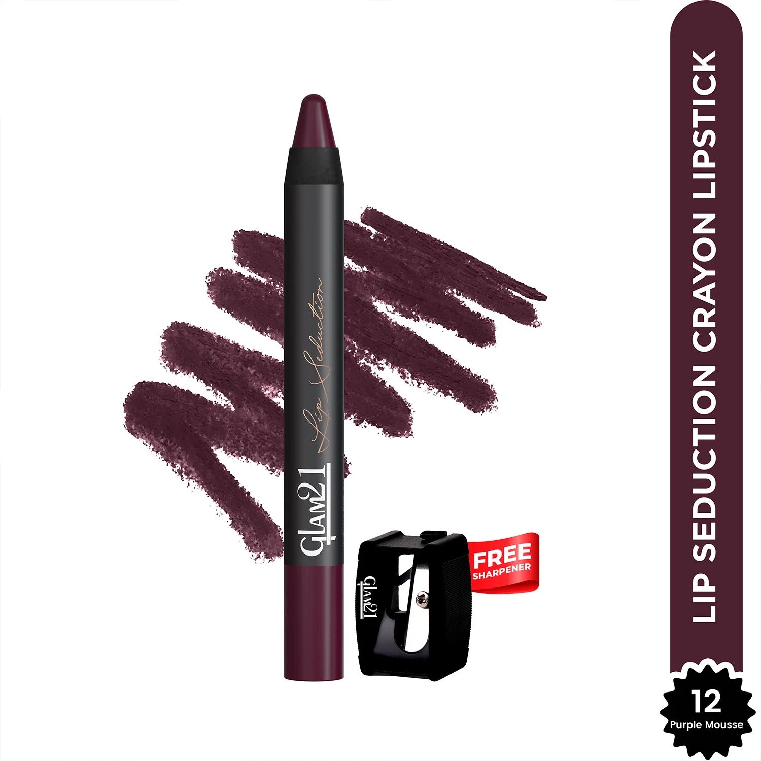 Glam21 Lip Seduction Non- Transfer Crayon Lipstick - Purple Mousse